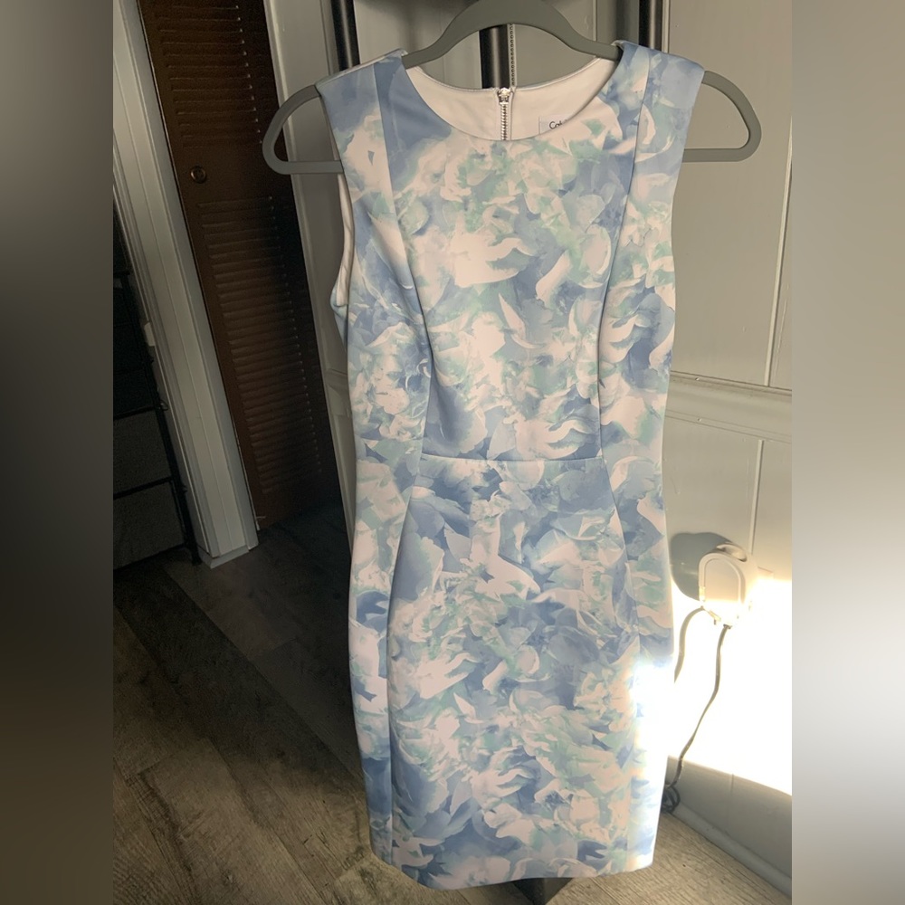 Calvin Klein blue green dress. Size 4.